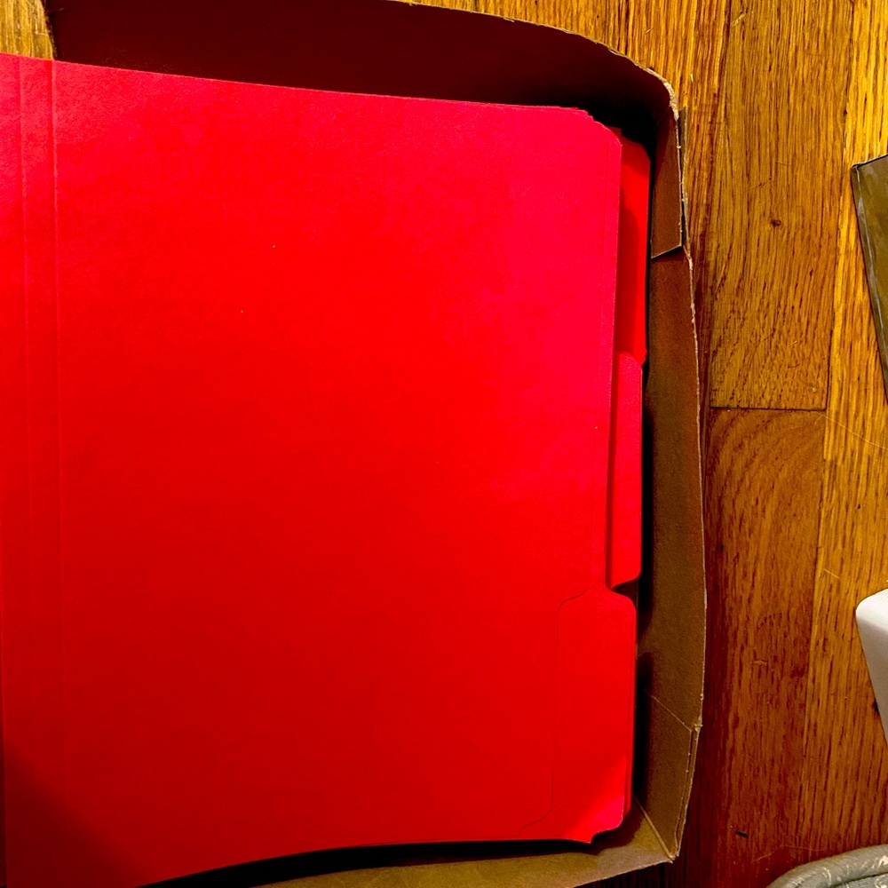 1/3 cut red folders NWOB